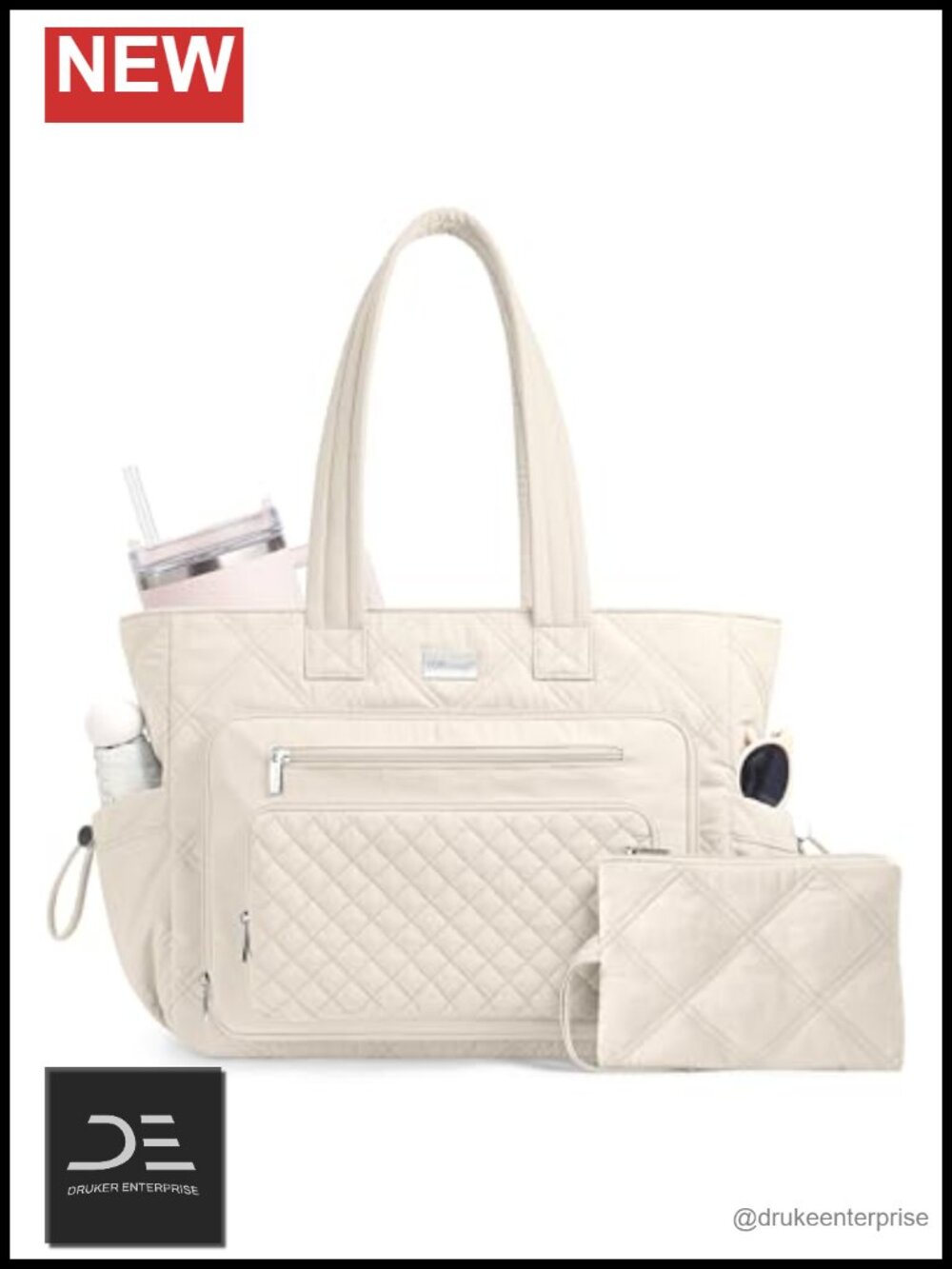 Puffer Laptop Bag Quilted Tote 15.6" Nylon Water-Resistant Teacher Nurse
